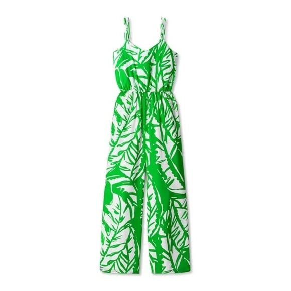 Lilly Pulitzer for Target Green White Boom Boom Jumpsuit Size Large - Picture 1 of 5